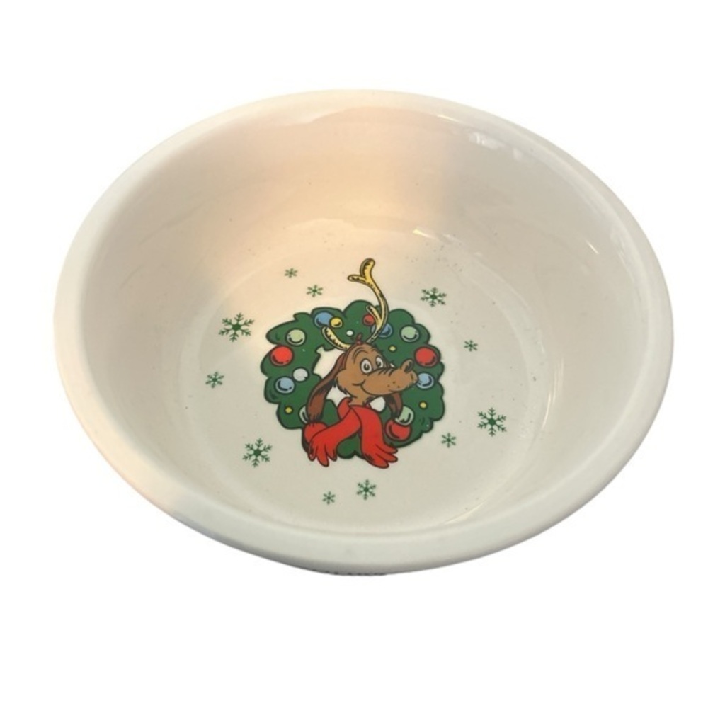 Dr. Seuss Max & The Grinch Christmas Holidday Dog Pet 6" Food Water Bowl New!